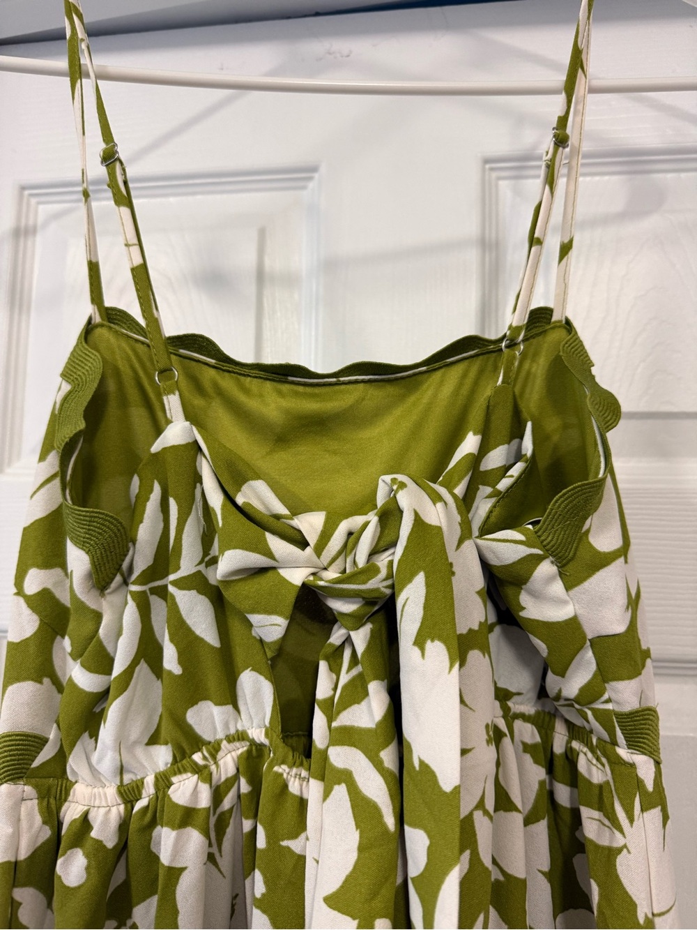Olive Green Floral Midi Dress - Picture 2 of 3